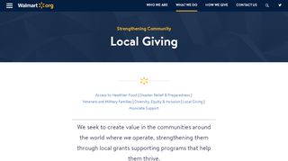 
                            4. Local Giving - Walmart Foundation