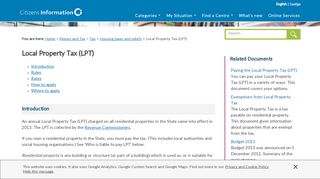 
                            6. Local Property Tax (LPT) - citizensinformation.ie