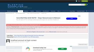 
                            6. localhost account at login screen - Windows Vista