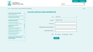 
                            4. Locate a Mutual Fund Distributor - AMFI