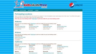 
                            7. Locations - Kids Skate Free