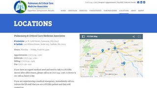 
                            8. Locations - PCCMA - Pulmonary & Critical Care Medicine Associates