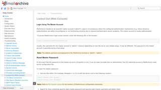
                            4. Locked Out (Web Console) - MailArchiva Online Help