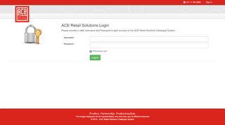 
                            9. Log In - ACE Retail Solutions Catalogue System