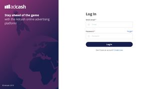 
                            2. Log In - Adcash