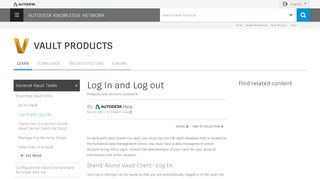 
                            4. Log in and Log out | Vault Products | Autodesk Knowledge Network