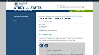 
                            2. Log In and Out of SEVIS | Study in the States