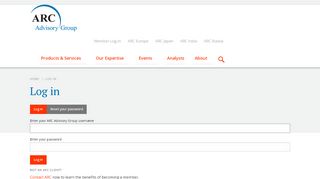
                            9. Log in | ARC Advisory Group