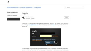 
                            6. Log in – ArcLight Cinemas Help Center