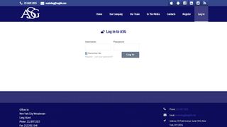 
                            8. Log in – ASG - Agent Support Group