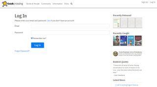 
                            2. Log in - BookCrossing