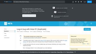 
                            9. Log-in bug with Area 51 - Meta Stack Exchange