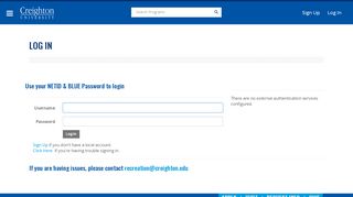 
                            8. Log In - Creighton University Recreation & Wellness