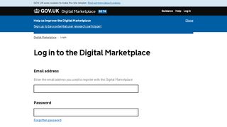 
                            9. Log in – Digital Marketplace