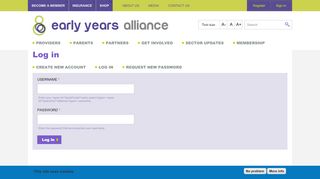 
                            7. Log in | early years alliance