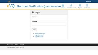 
                            1. Log In - Electronic Verification Questionnaire (eVQ) System - State of ...