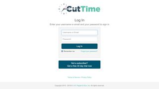 
                            3. Log In Enter your username or email and your password to ... - Cut Time