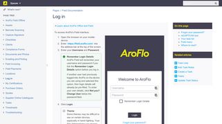 
                            3. Log in - Field Documentation - AroFlo Documentation