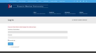 
                            4. Log In | Francis Marion University