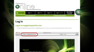 
                            6. Log in - Gateway On-line