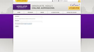 
                            1. Log in | Graduate Admissions | Ashland University