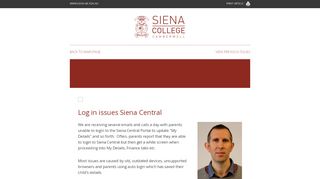 
                            1. Log in issues Siena Central - Siena College