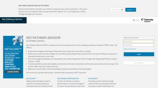 
                            10. Log In | Key Pathway Advisor - Clarivate Analytics