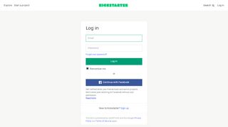 
                            2. Log in — Kickstarter