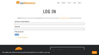 
                            7. Log In | LeoAdventures