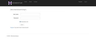 
                            9. Log in - MomentumAzure WebApplication