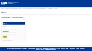 
                            8. Log In - Nova Southeastern University