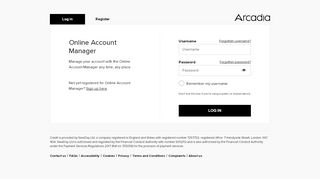 
                            1. Log In - Online Account Manager | Arcadia