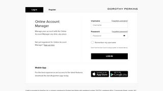 
                            1. Log In - Online Account Manager | Dorothy Perkins