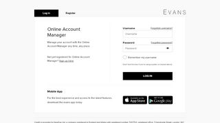 
                            10. Log In - Online Account Manager | Evans