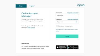 
                            8. Log In - Online Account Manager | opus - opus card