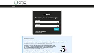 
                            7. LOG IN - Onyx CenterSource