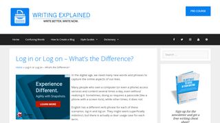 
                            2. Log in or Log on – What’s the Difference? - Writing …