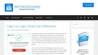 
                            4. Log in or Login: What's the Difference? - Writing Explained