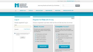 
                            9. Log In or Register - IHI