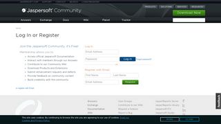 
                            1. Log In or Register | Jaspersoft Community