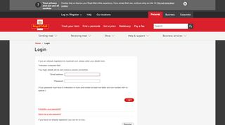 
                            2. Log in or register - Royal Mail