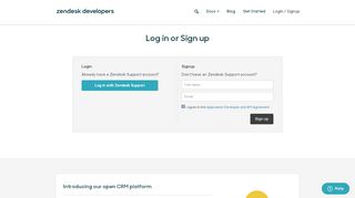 
                            5. Log in or Sign up - Zendesk Developer Portal