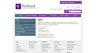 
                            3. Log in | Parkland Community Health Plan, Inc. - parklandhmo.com