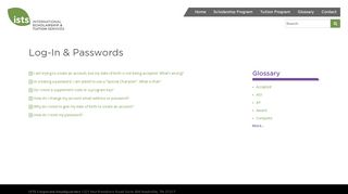 
                            3. Log-In & Passwords - ISTS Program Support