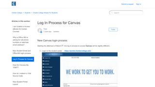 
                            2. Log In Process for Canvas – Charter College