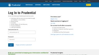 
                            10. Log In | Prudential Financial