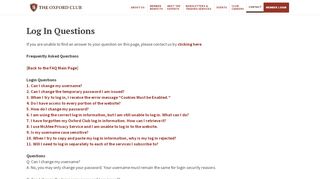 
                            4. Log In Questions | The Oxford Club