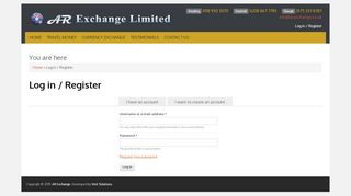 
                            2. Log in / Register | AR Exchange