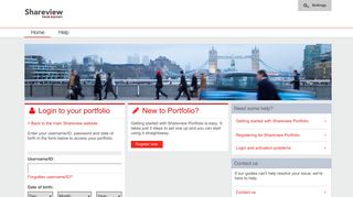 
                            4. Log in / Register for your Shareview Portfolio