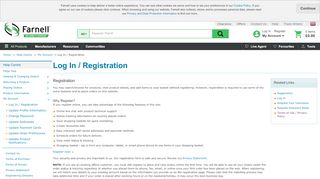 
                            6. Log In / Registration | Farnell